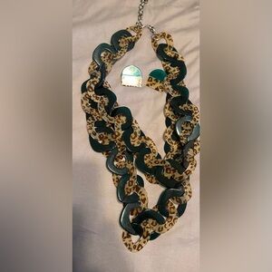 Sassy Jones Green and Brown Statement Necklace